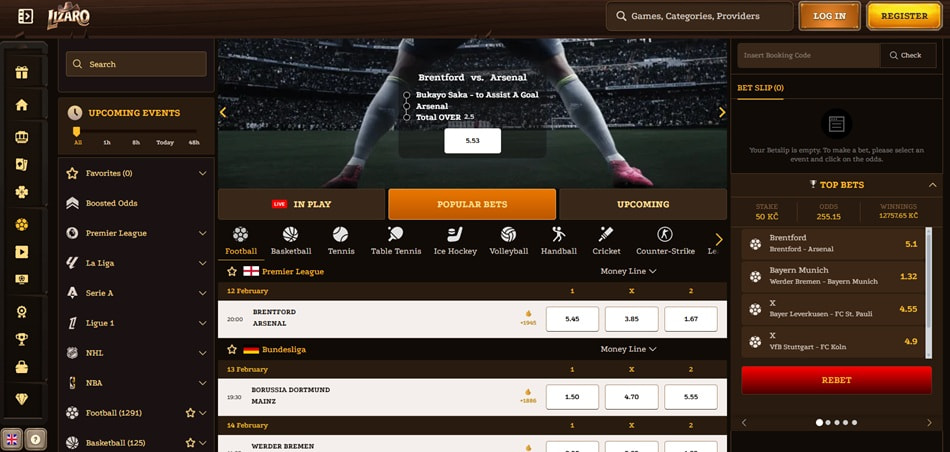 Lizaro Casino sportsbook
